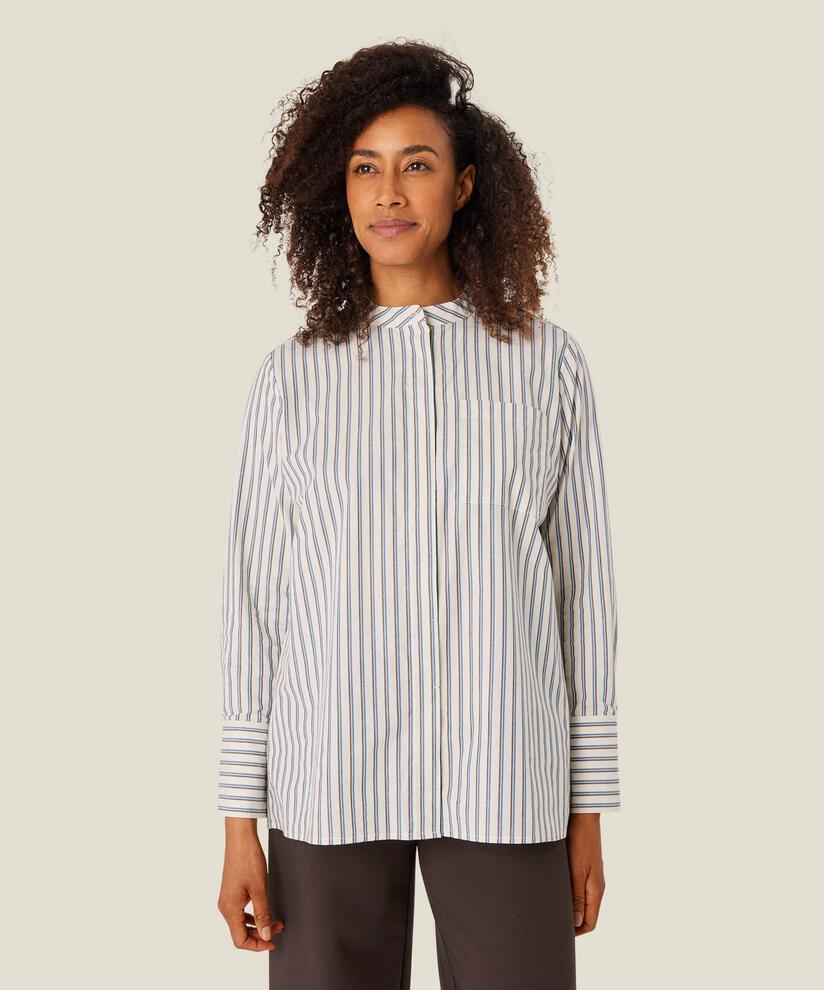 chemise en coton rayé à poignets larges, Celestial