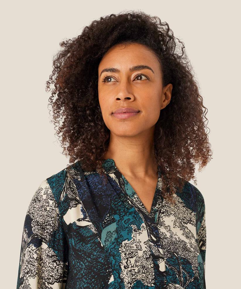 robe en viscose à manches longues et poches fendues, Celestial