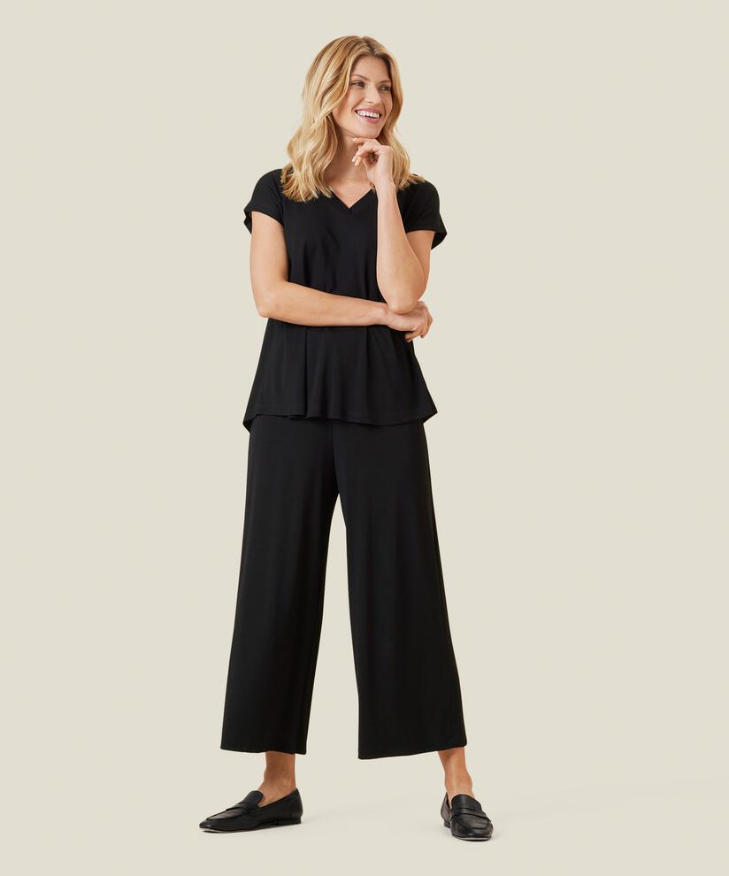 Pantalon En Jersey Avec Taille Élastique, Black