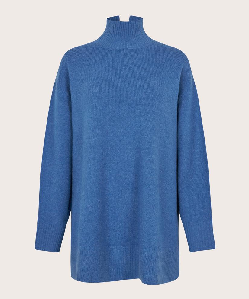 pull avec col roulé et fente latérale, Federal Blue