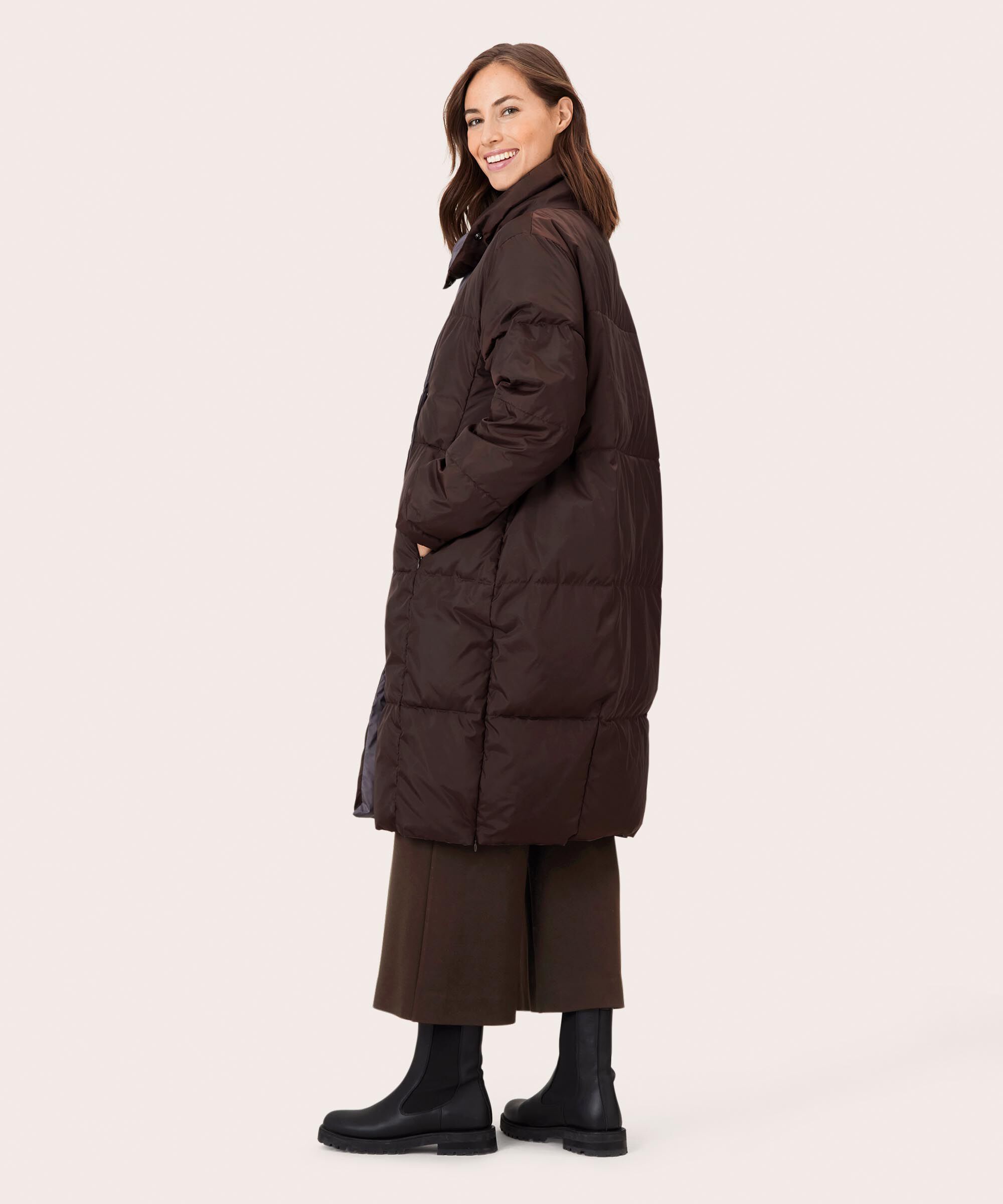 Tusna Down Coat, Volcan/Coffe