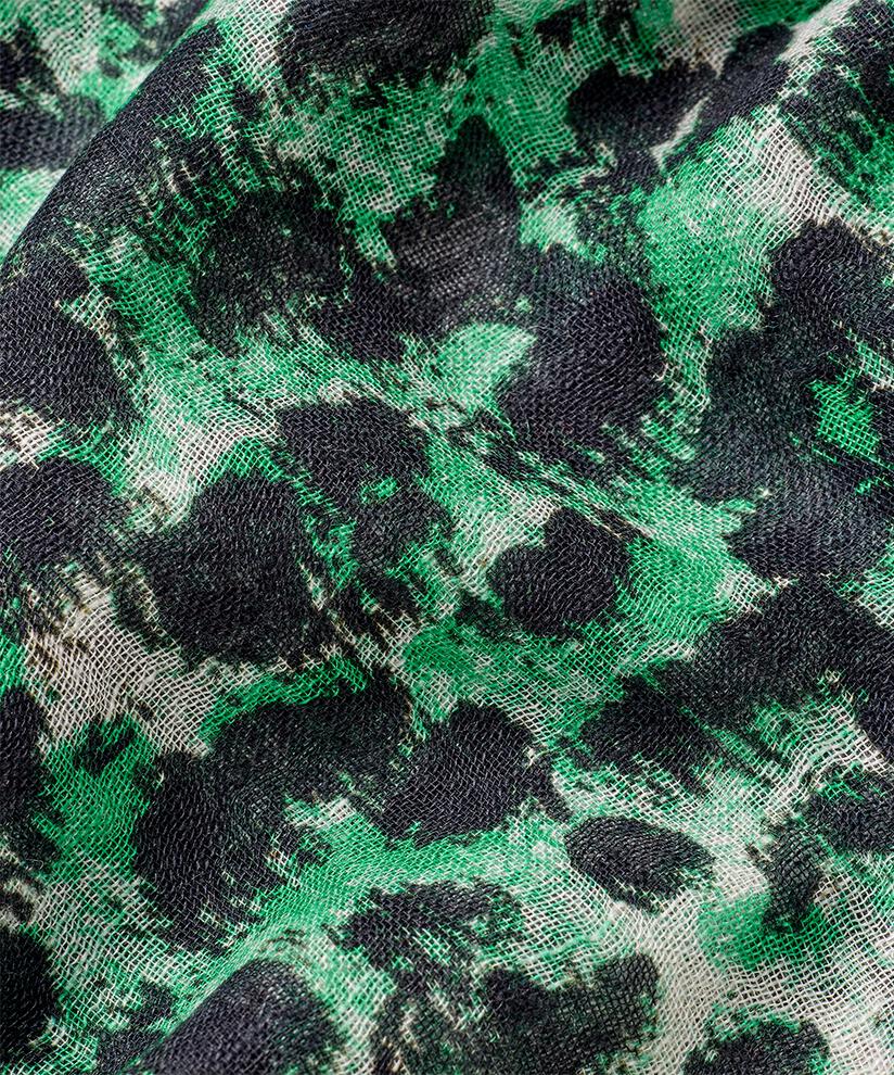 écharpe à imprimé léopard, Winter Green