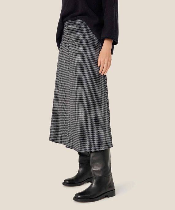 jupe en jersey épais avec taille élastiquée, Black