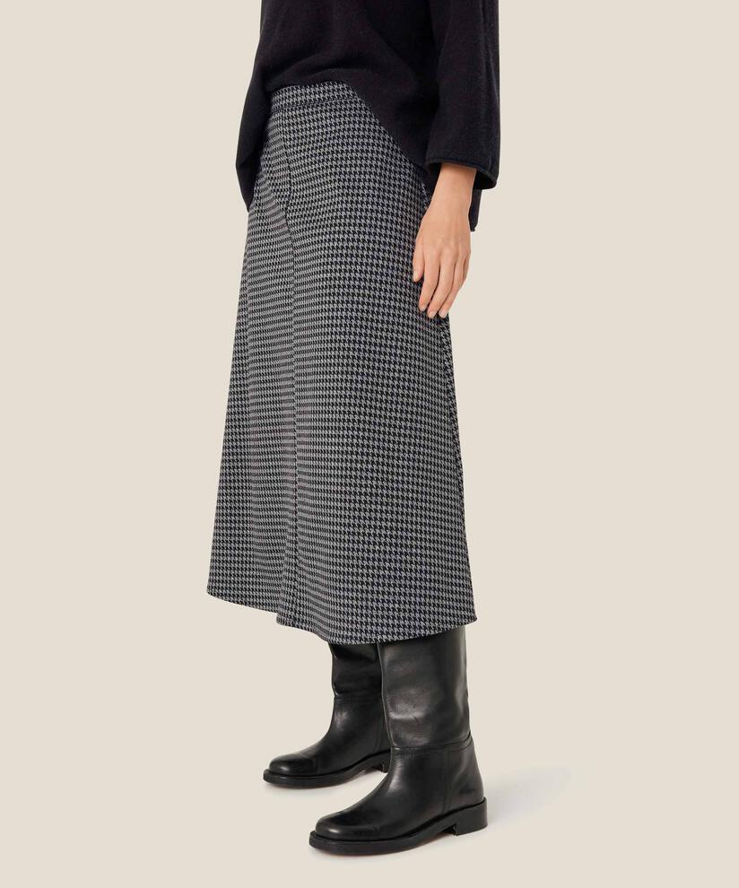 jupe en jersey épais avec taille élastiquée, Black
