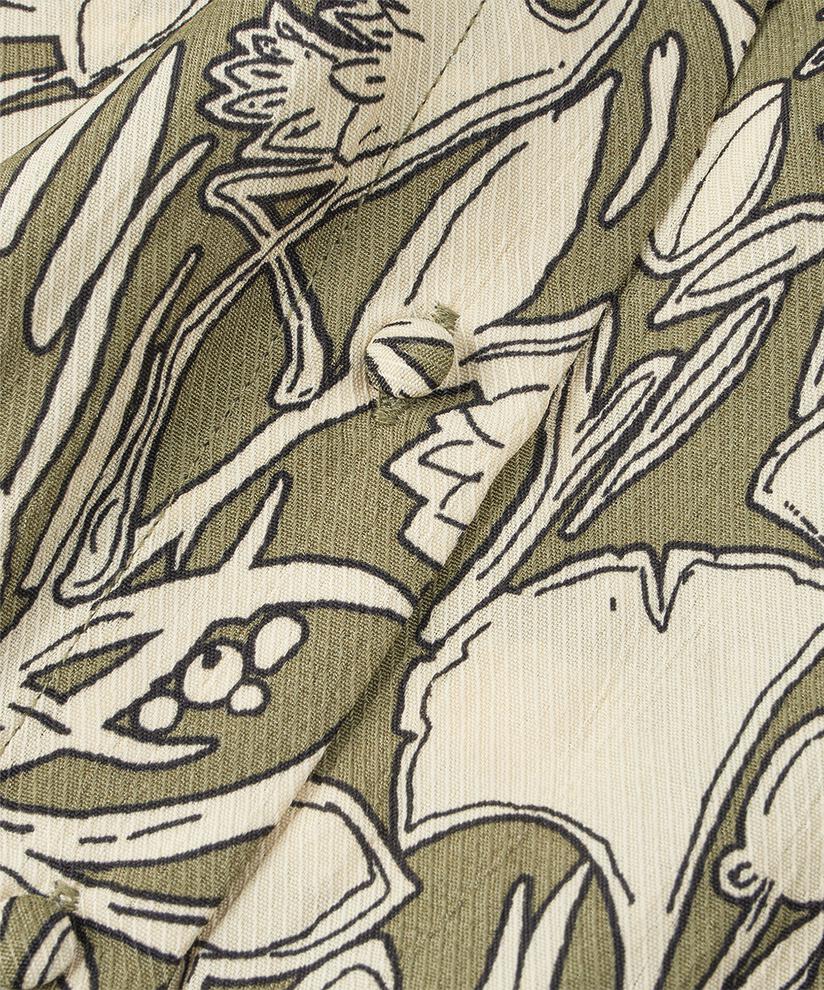 chemise à manches longues en viscose fleurie, D. Lichen Green