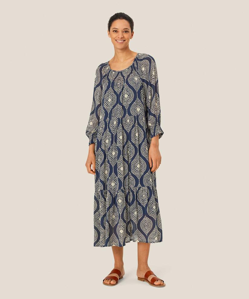 robe en viscose légèrement transparente avec boutons au col, Mood Indigo