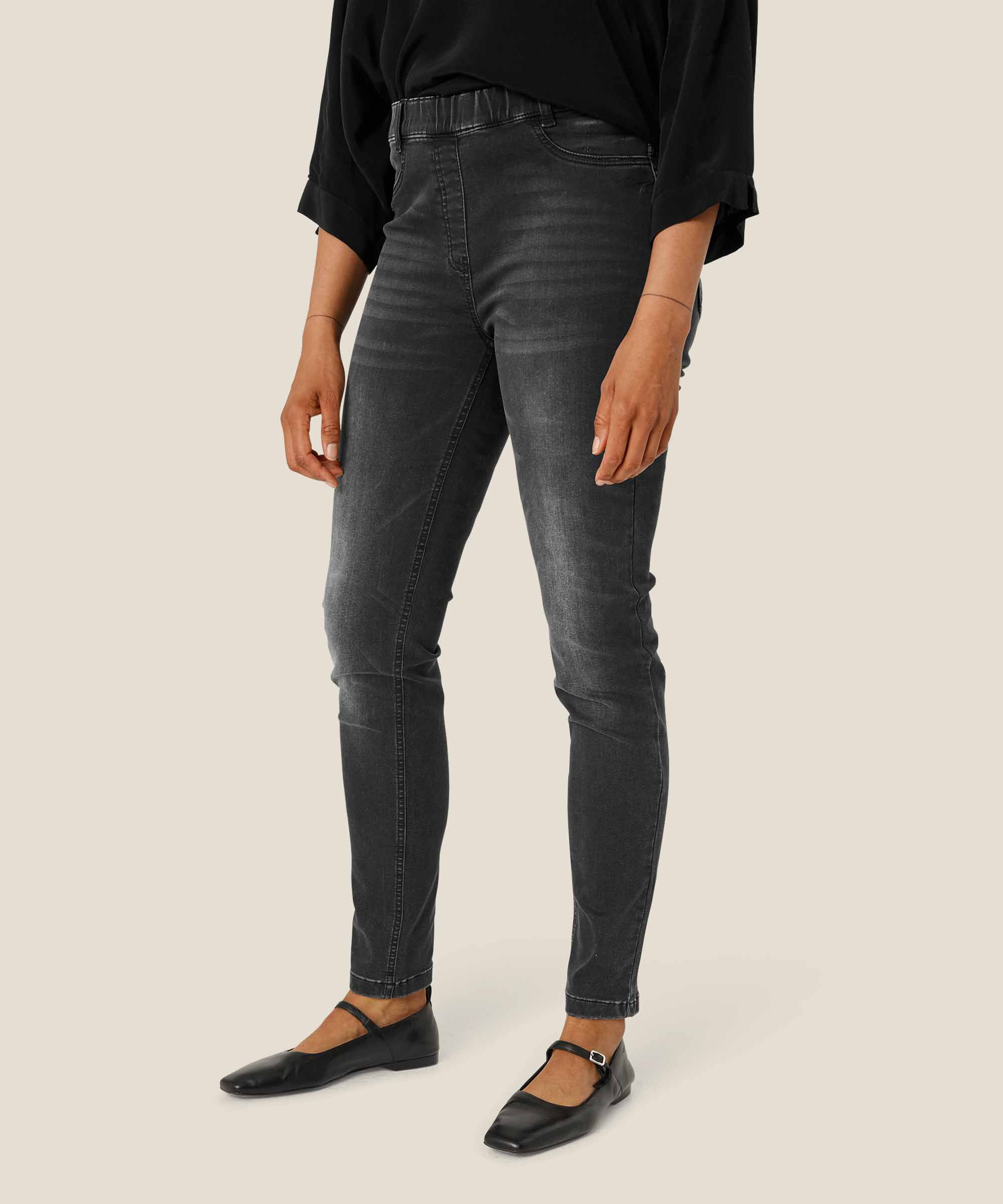 jean délavé avec stretch, Black