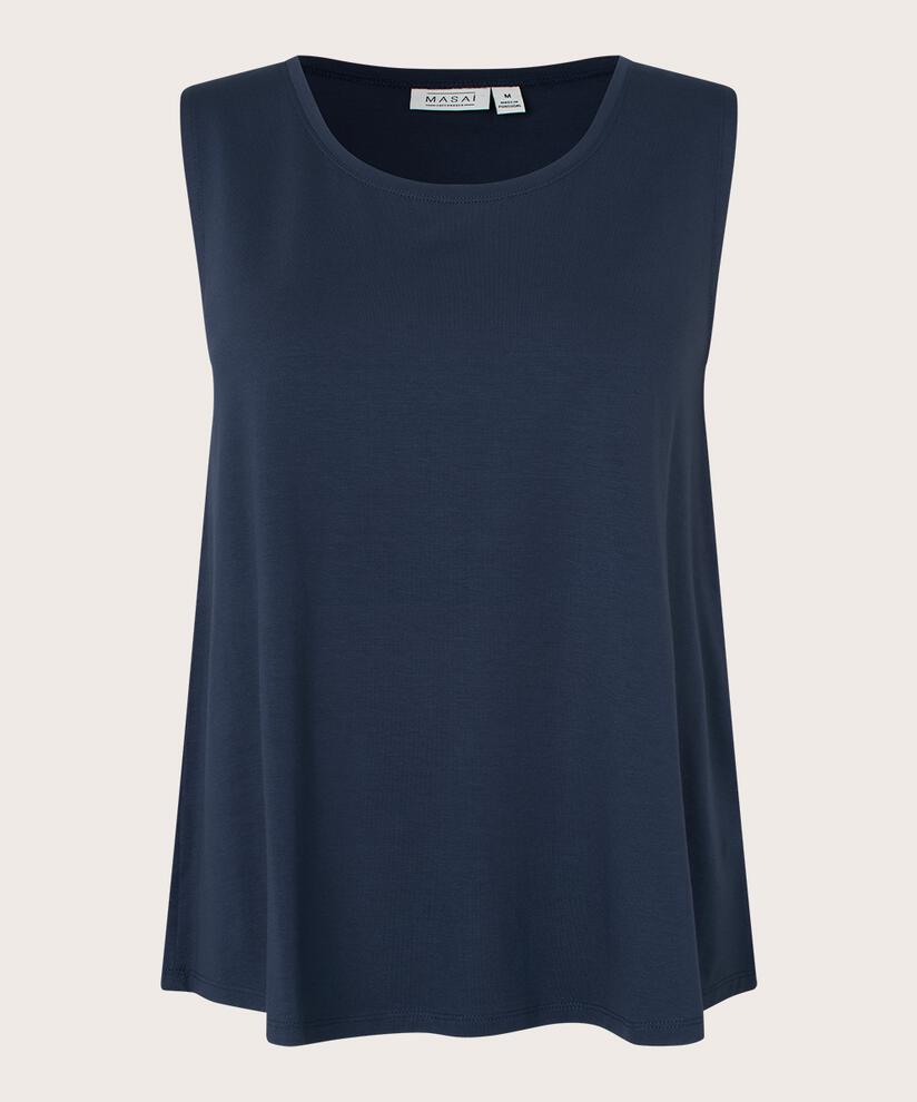 Top En Jersey Sans Manches À Col Rond, Mood Indigo