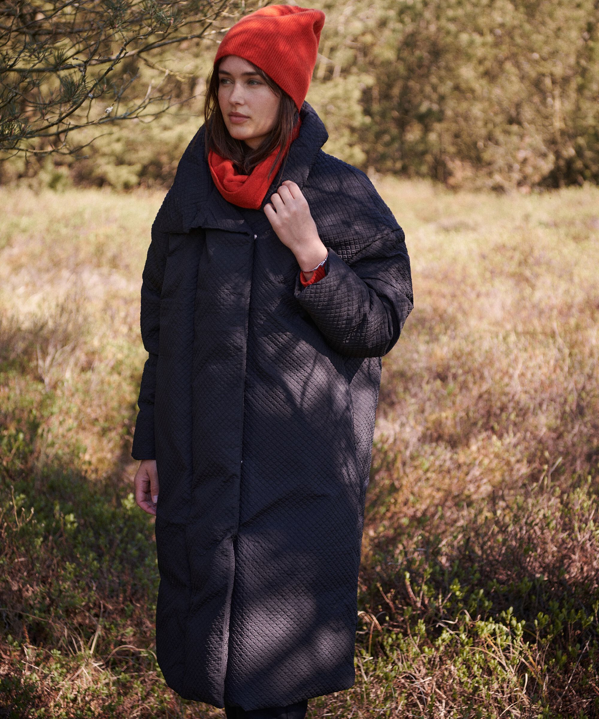 manteau en duvet avec structure gaufrée, Black