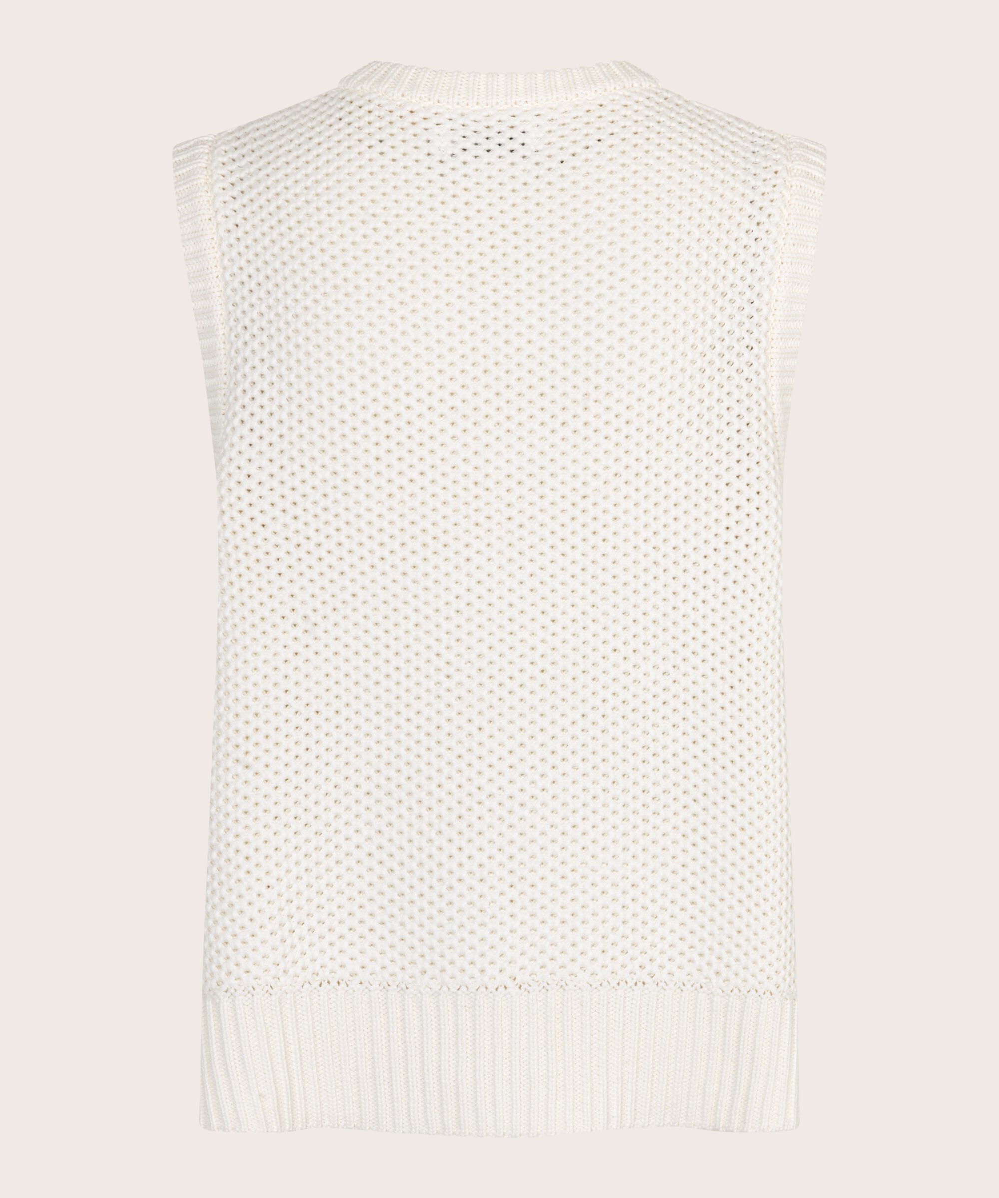 Gilet en coton tricoté avec motif troué, Jet Stream