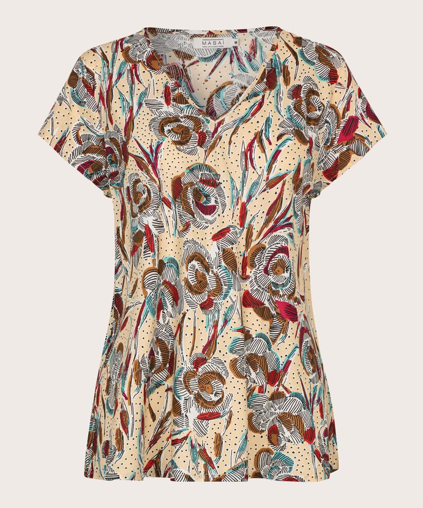 Top En Viscose Imprimé À Col V, Soybean