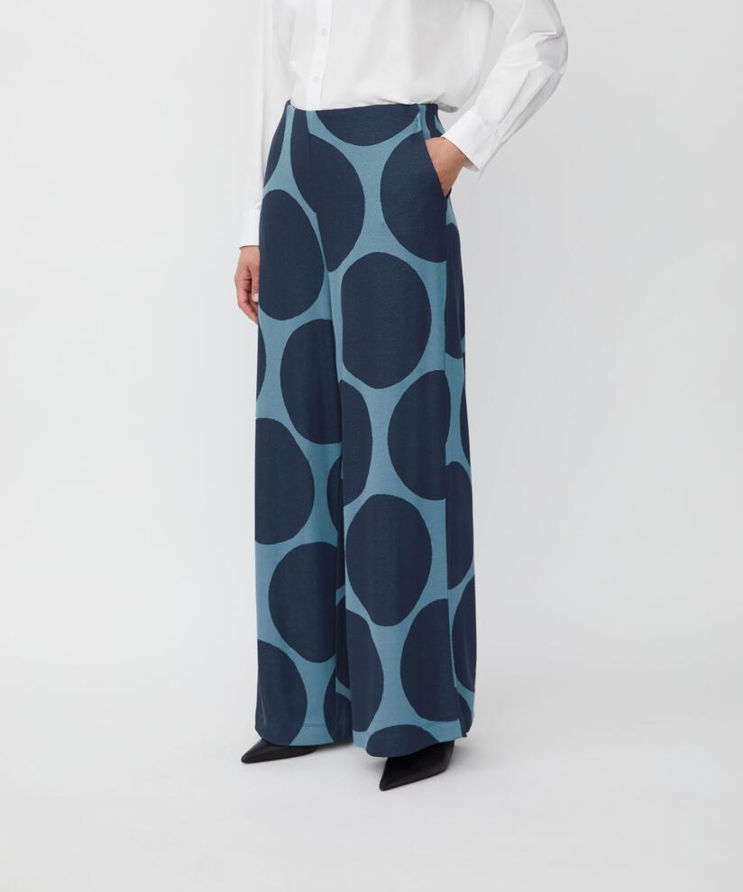 pantalon en jersey à jambes larges avec taille élastiquée, Proven Blue