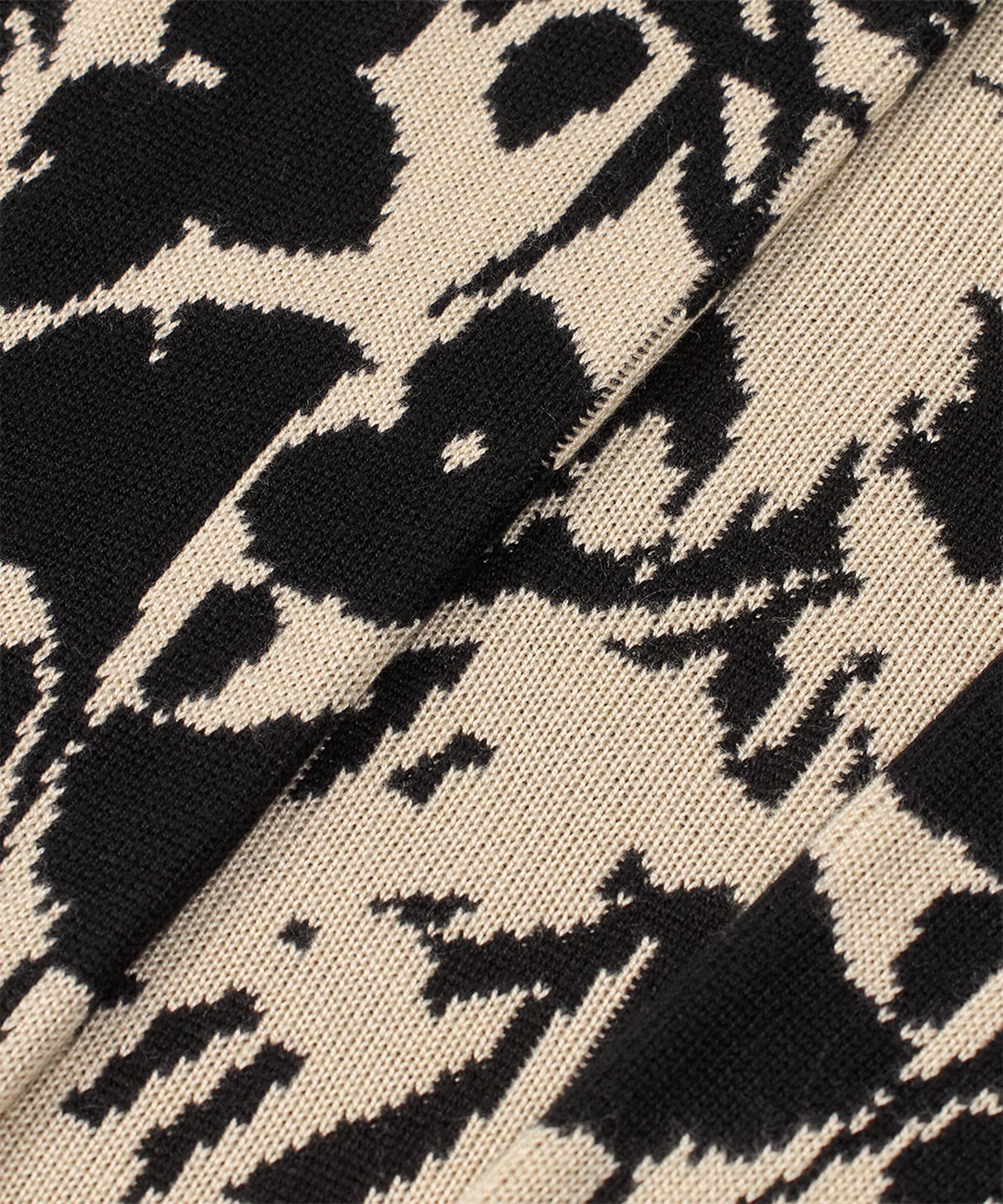 cardigan ouvert avec motif tricoté et bord contrasté, Black