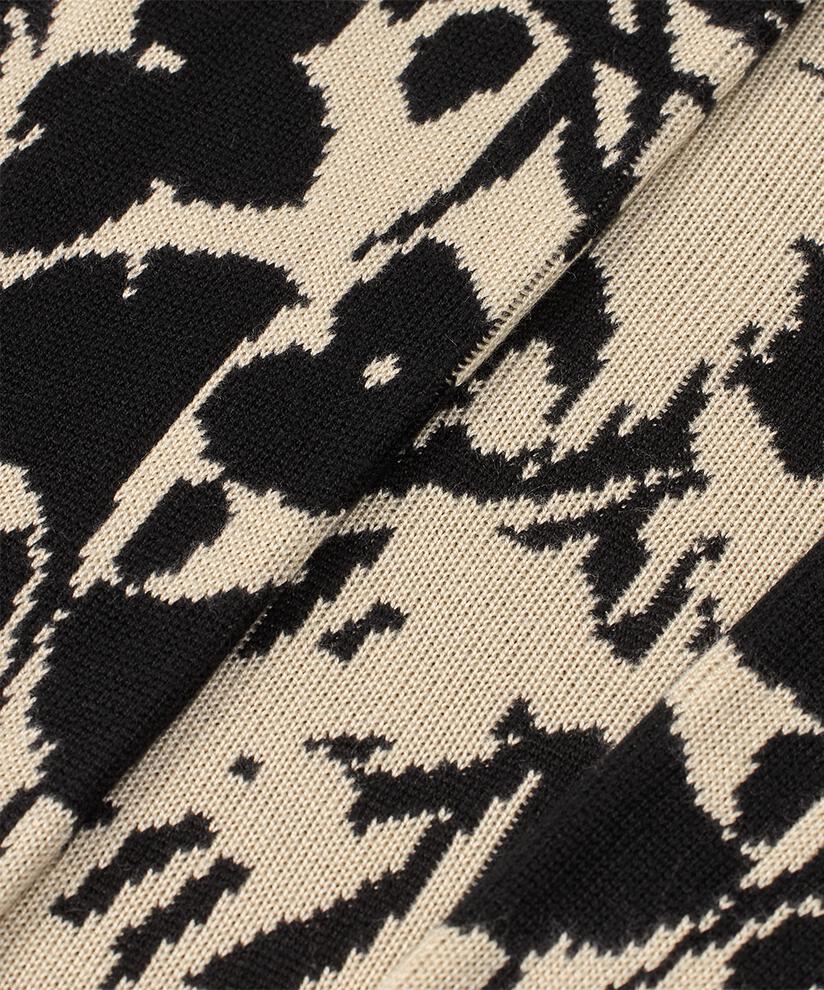 cardigan ouvert avec motif tricoté et bord contrasté, Black