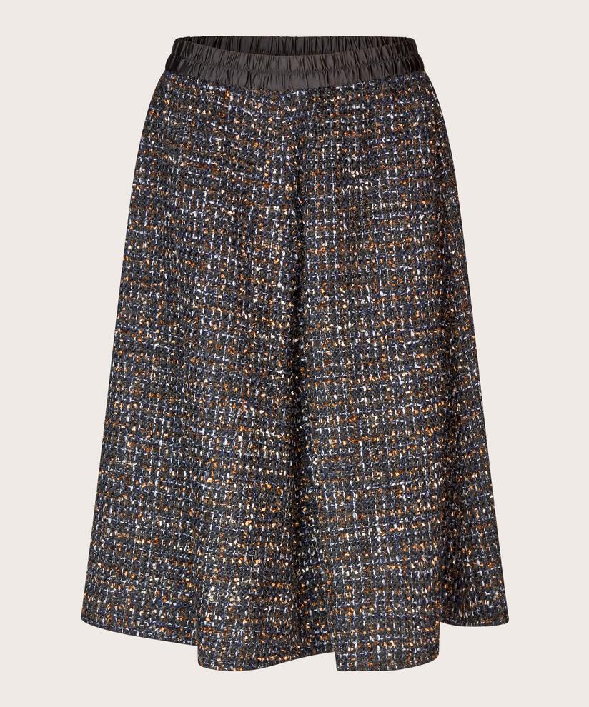 jupe bouclée avec taille élastique, Black