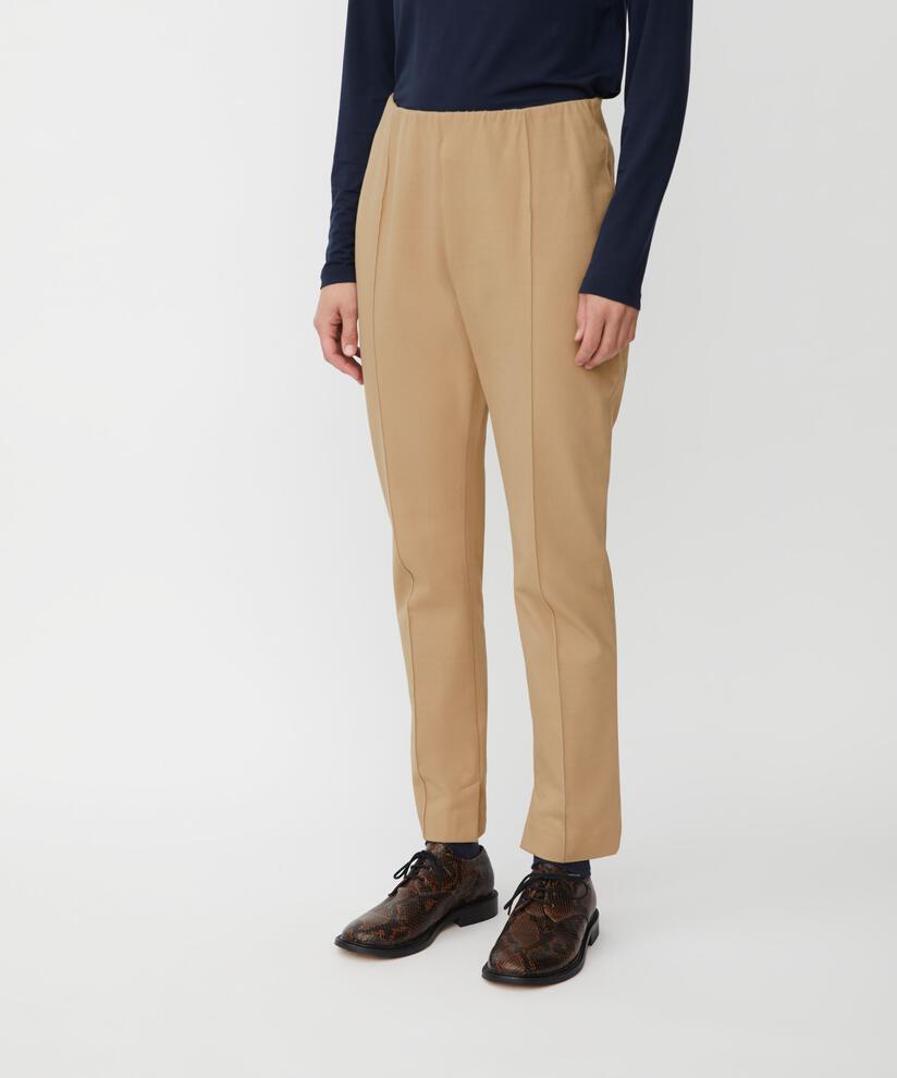 pantalon slim à fentes courtes, Travertine
