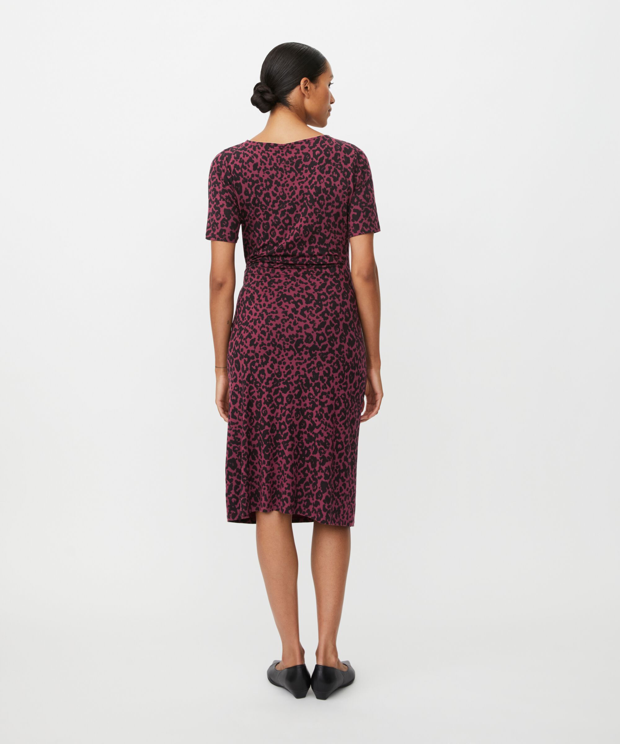 robe en jersey imprimé effet cache-cœur, Tawny Port