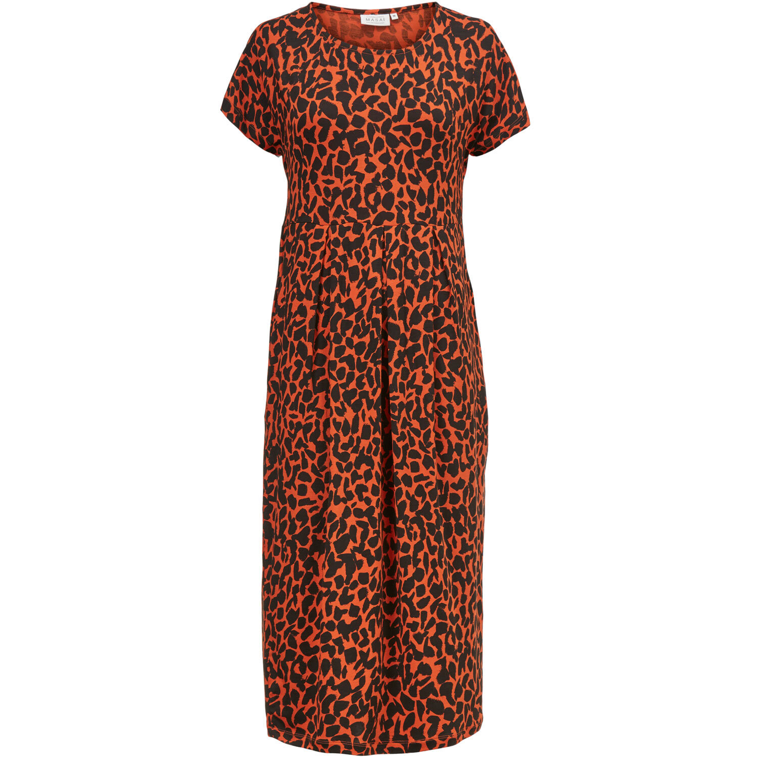 Robe Tulipe Imprim&eacute;e Avec Poches Fendues, Burnt Ochre