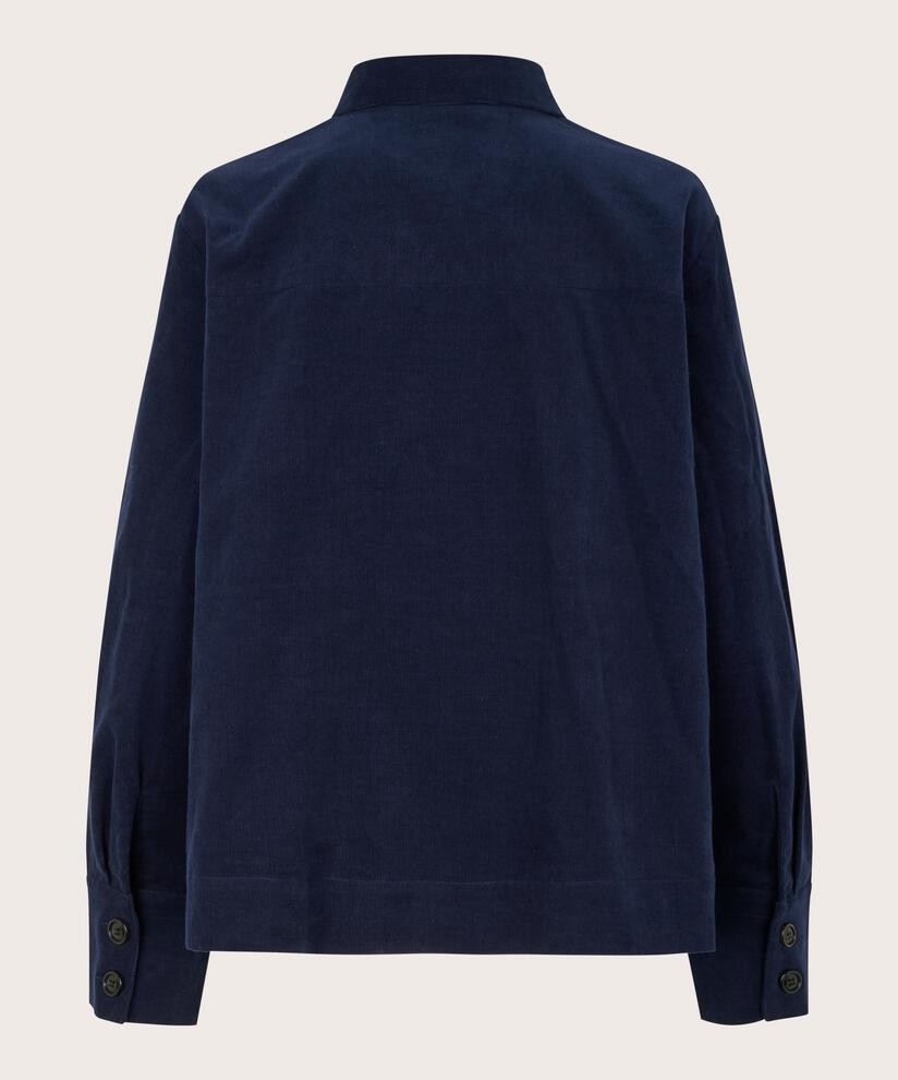veste chemise en velours avec col, Navy Blazer