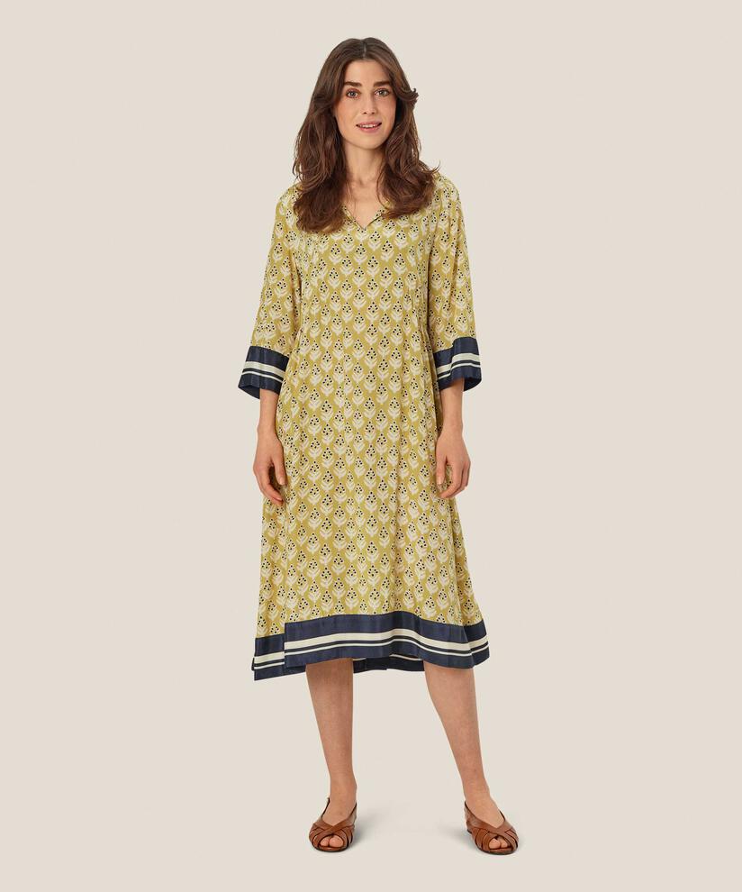 robe en viscose avec drapés au dos et poches fendues, Burnish Gold