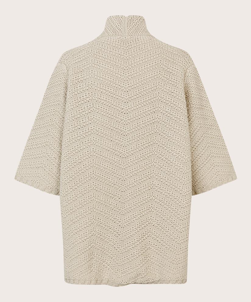 cardigan ouvert en mélange de coton, Whitecap