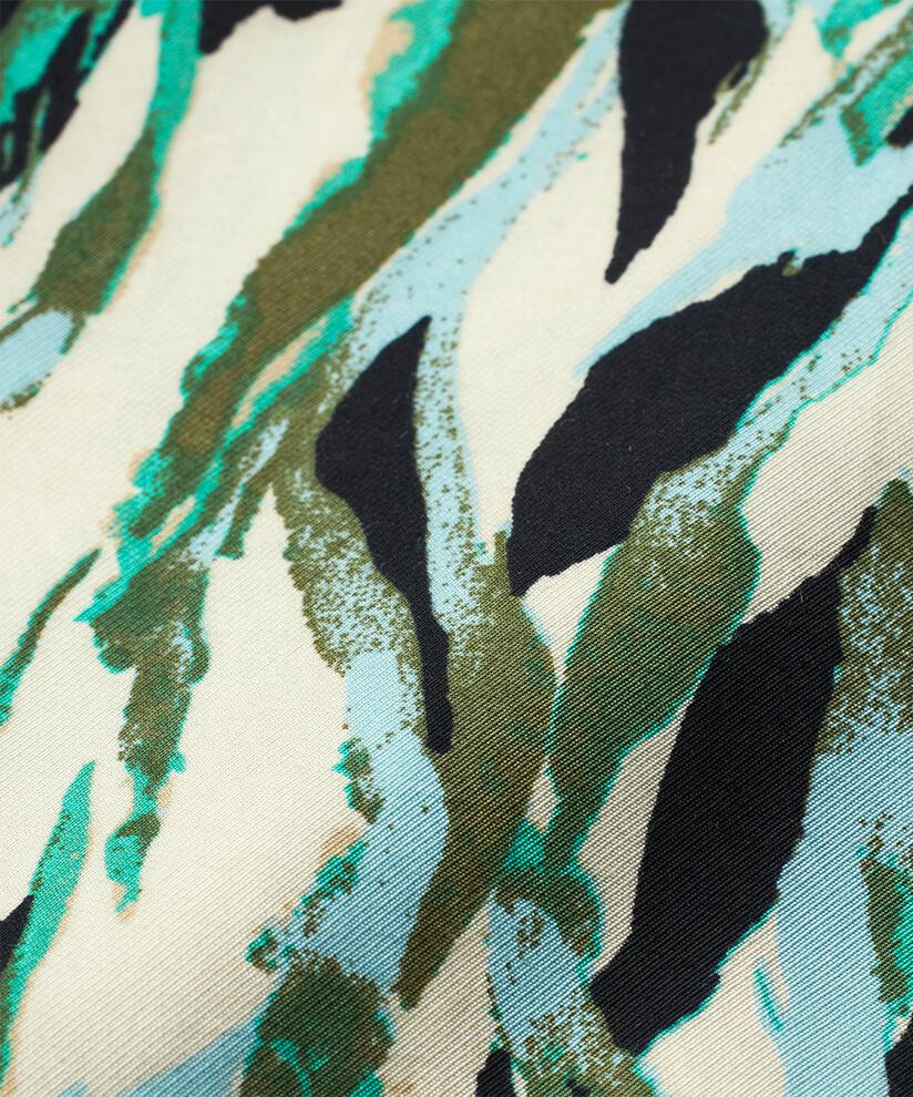 tunique en viscose à motifs avec col en V, D. Lichen Green