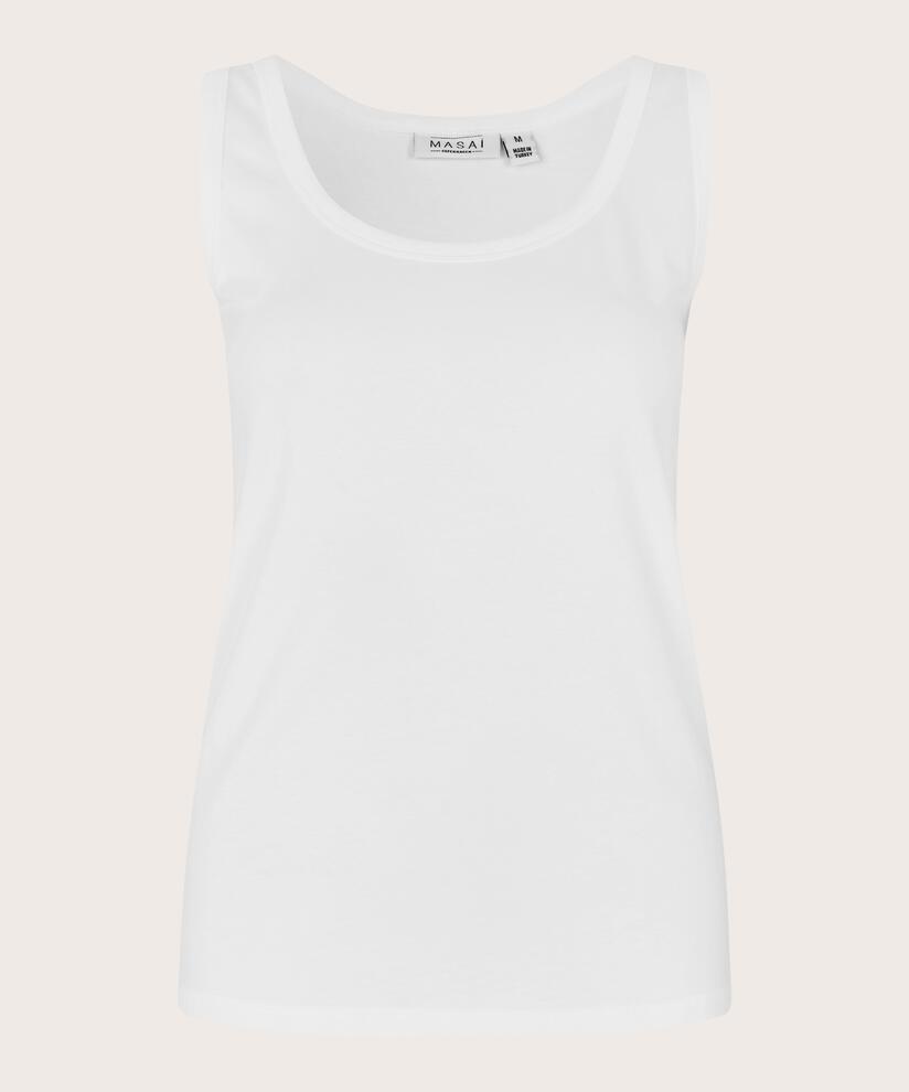 débardeur ajusté en jersey extensible, White