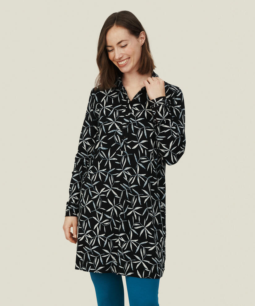 GIZELLE JERSEY TUNIC, Black