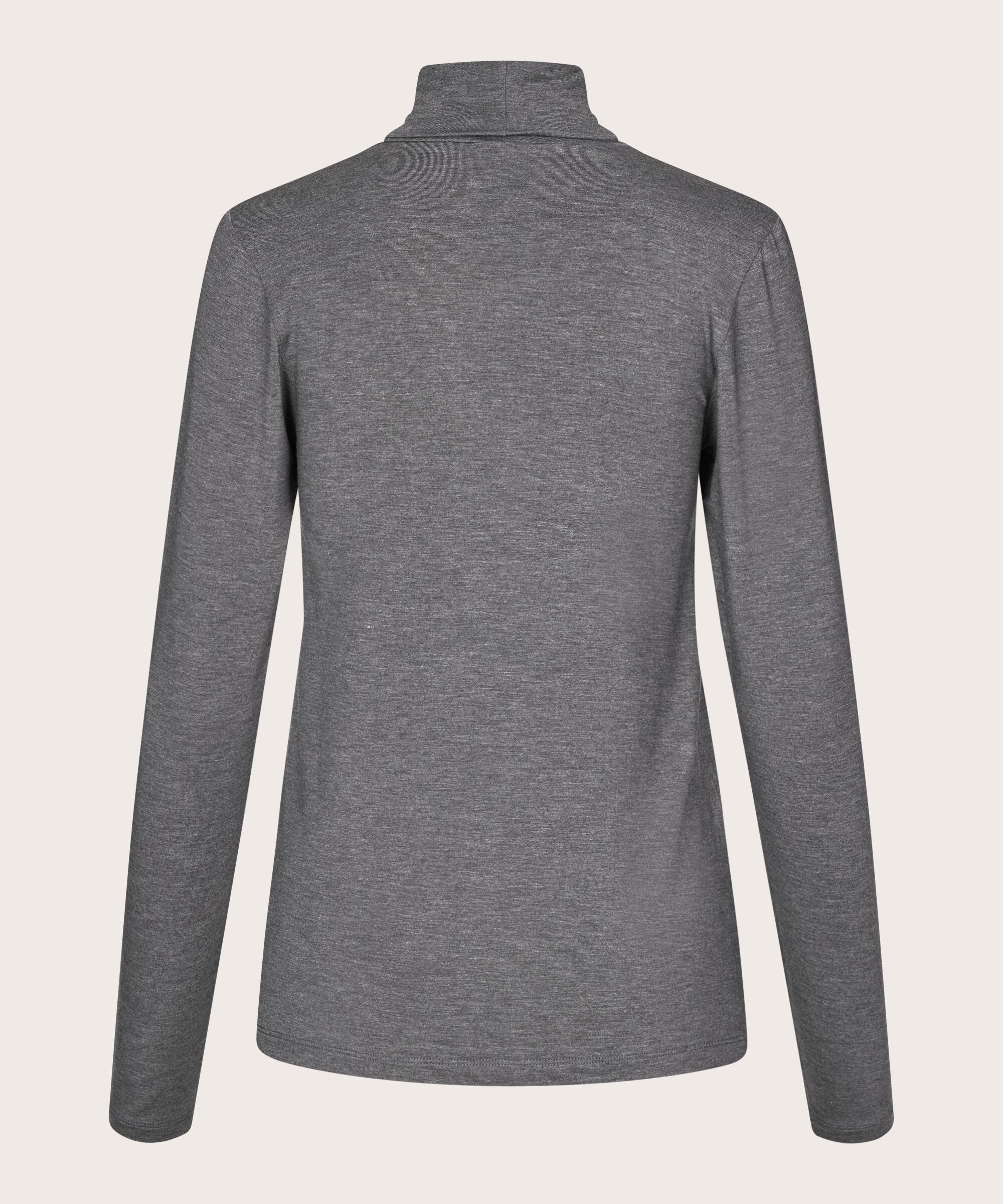 Blouse À Col Roulé En Jersey Doux, D. Grey mel.