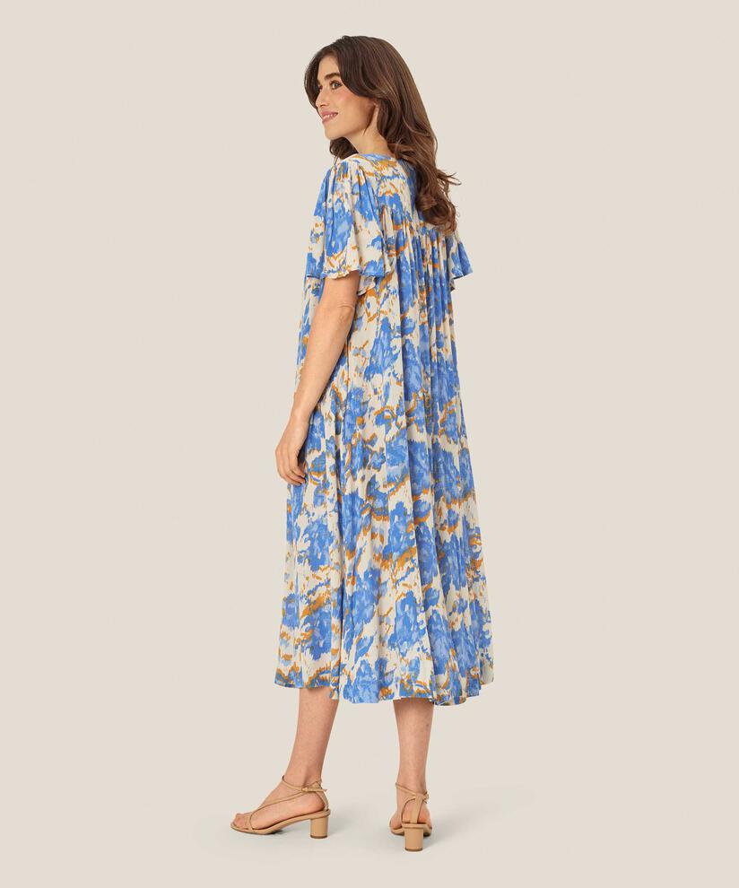 robe en viscose à motifs avec beaucoup de plis, Nebulas Blue