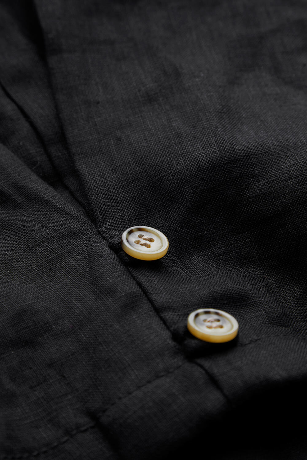 pantalon en lin avec large &eacute;lastique smock&eacute; au dos, Black