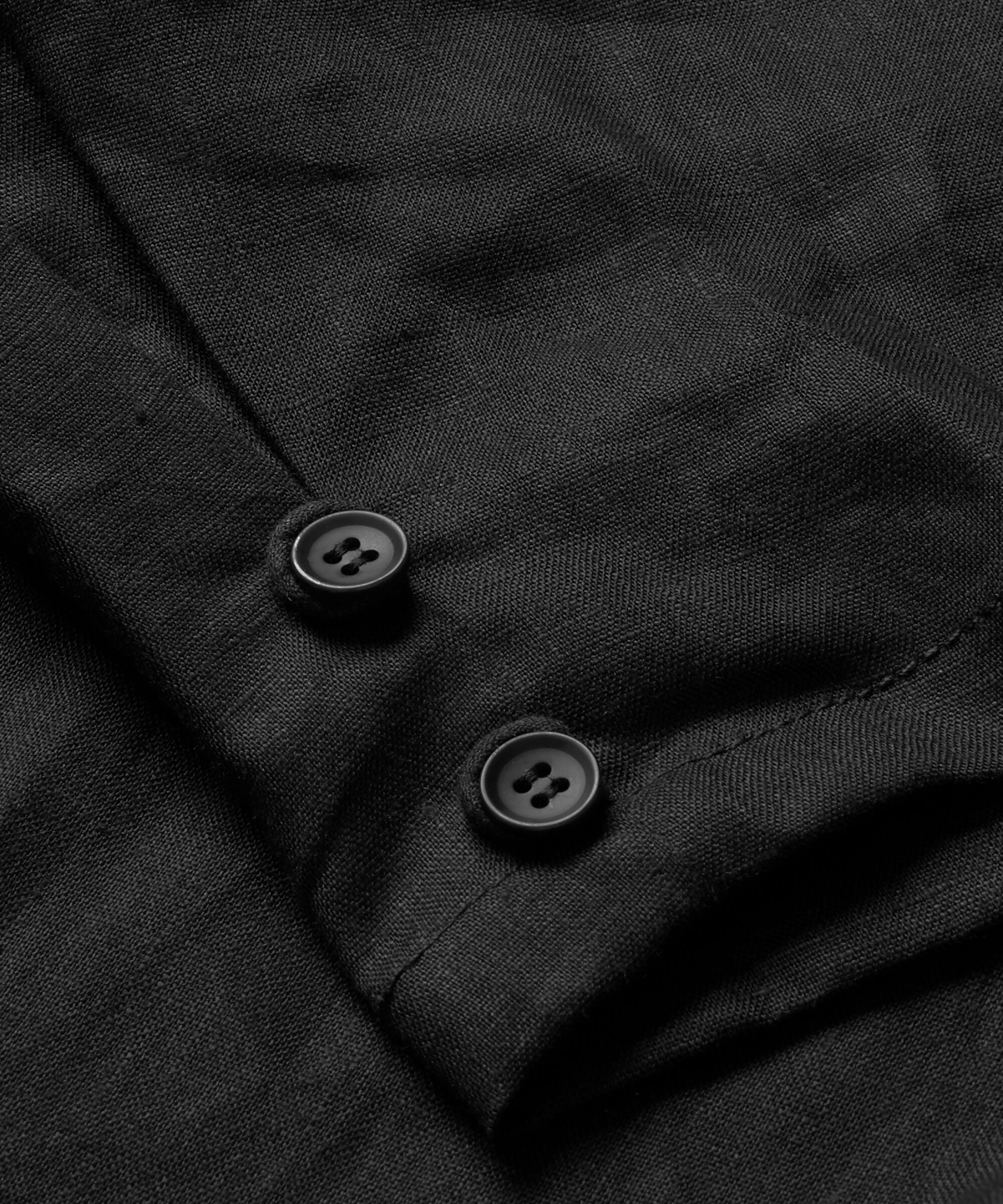 pantalon en lin avec large élastique smocké au dos, Black