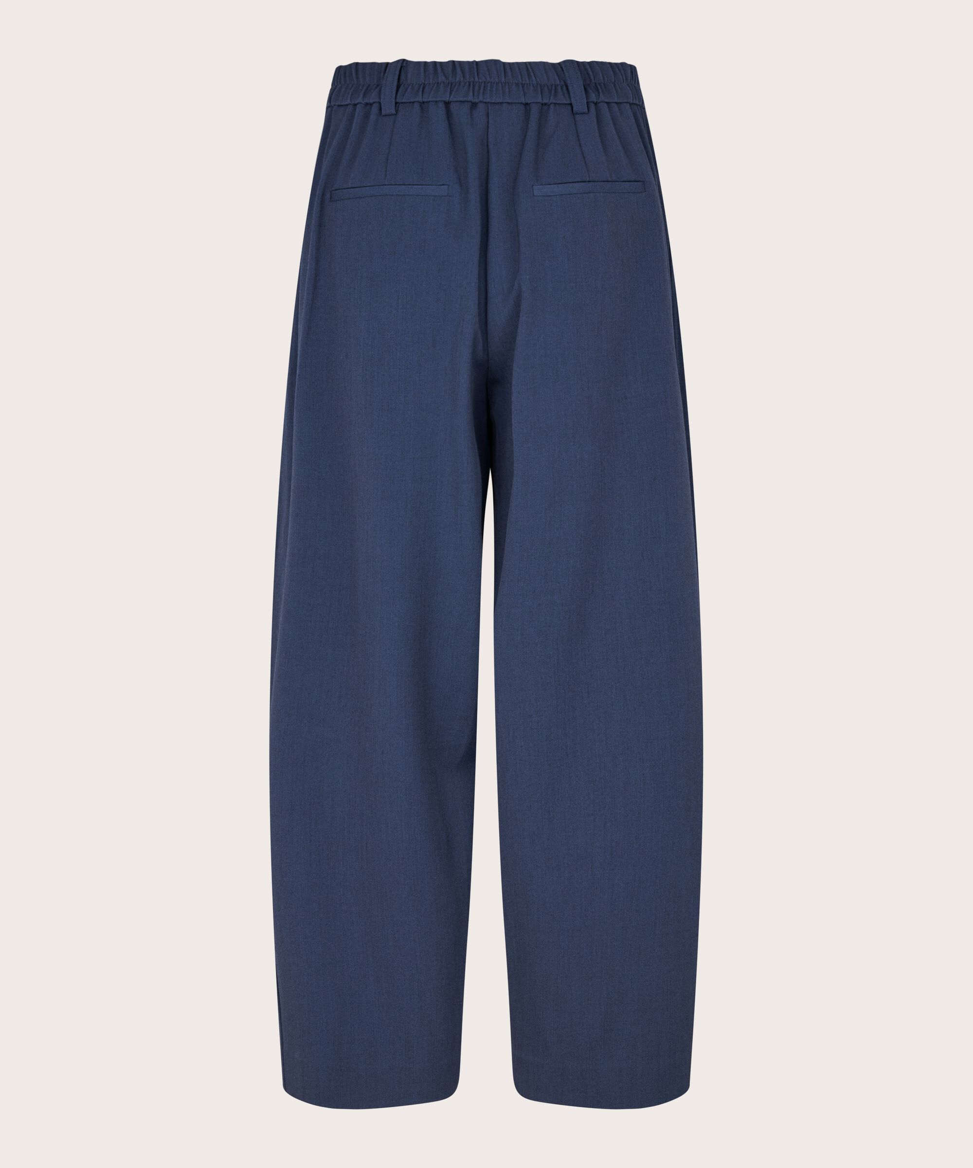 Pantalon Tissé Avec Stretch Et Bouton Sur La Jambe, Navy Blazer