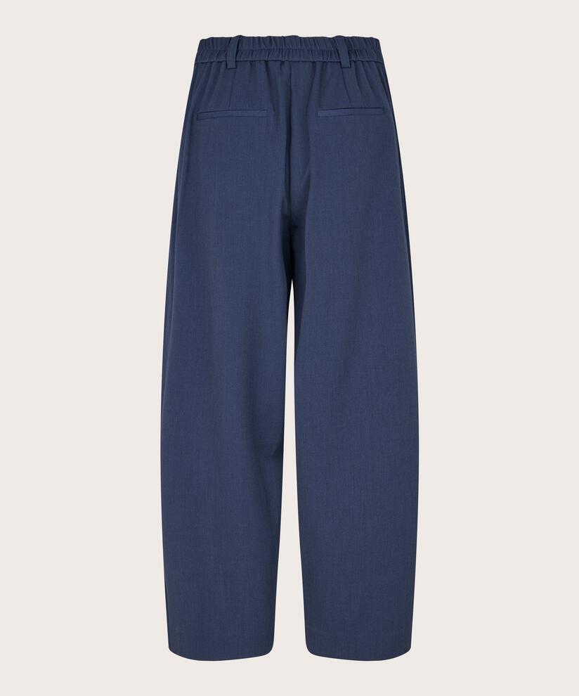 Pantalon Tissé Avec Stretch Et Bouton Sur La Jambe, Navy Blazer