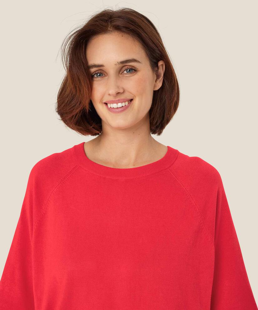 pull en maille à manches courtes et col rond, Hibiscus