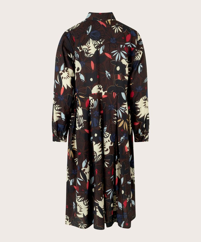 robe en viscose avec boutons et col, Coffee Bean