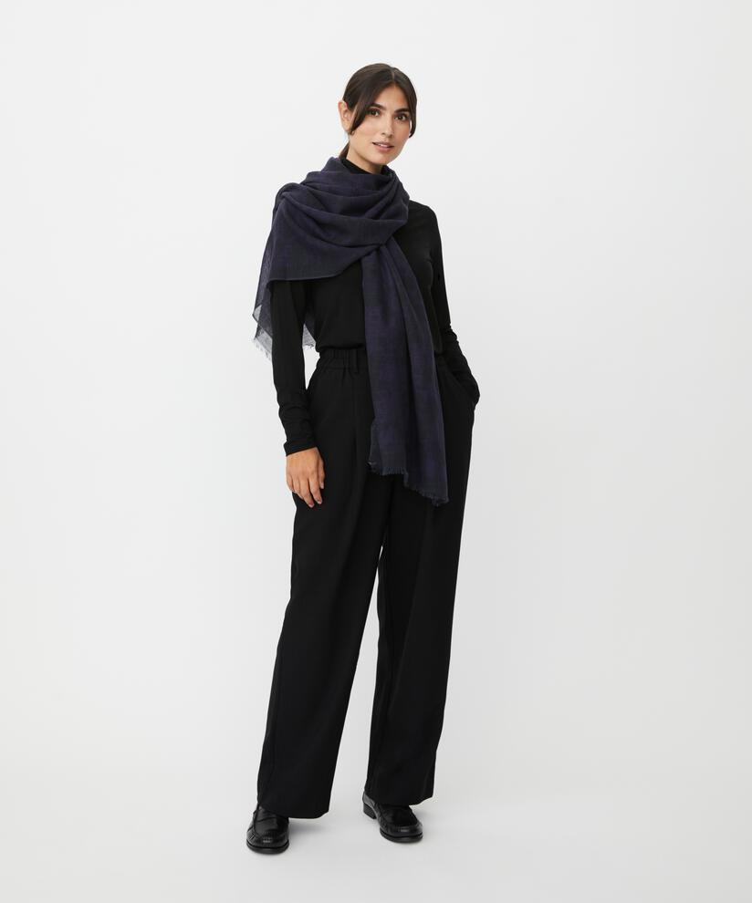 écharpe en laine mélangée à motifs, Navy Blazer