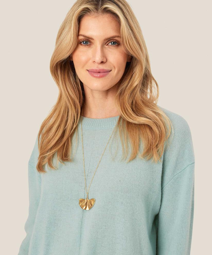 collier long avec pendentif et longueur réglable, Gold