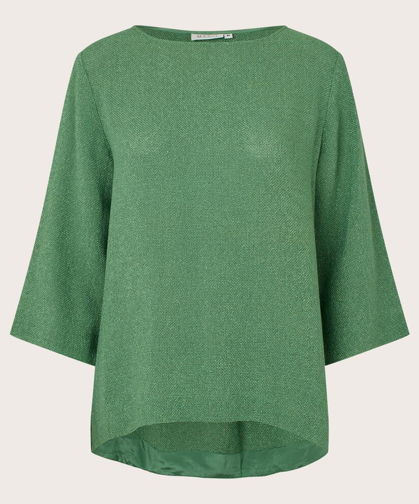 blouse bouclée à manches 3/4, D. Grass Green