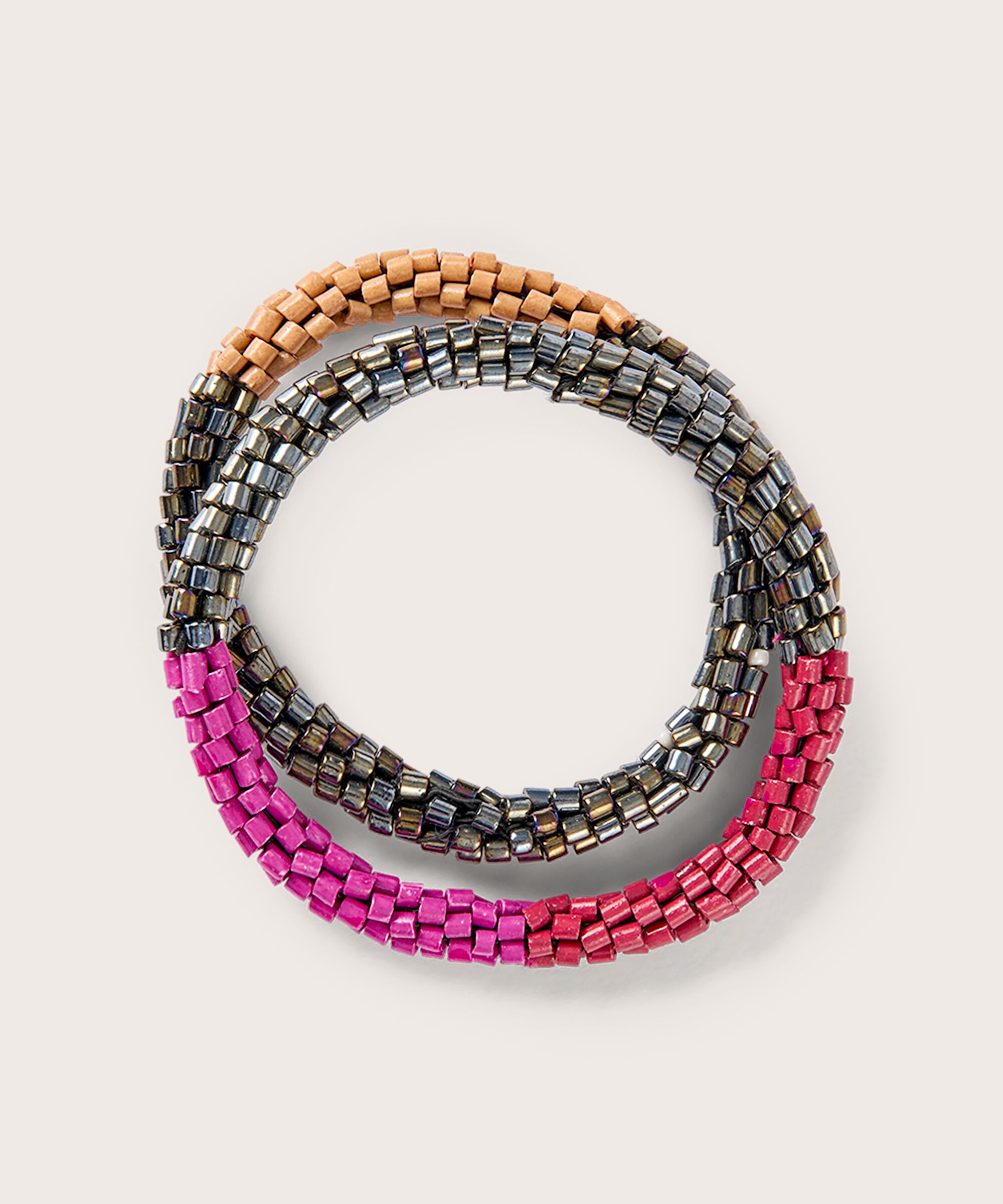 bracelets de perles élastiques, Fuchsia Red