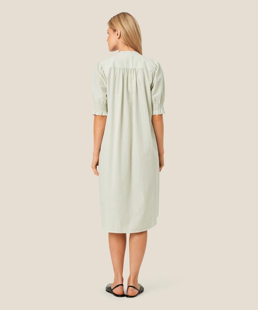 robe chemise en coton avec broderie, Frosty Green