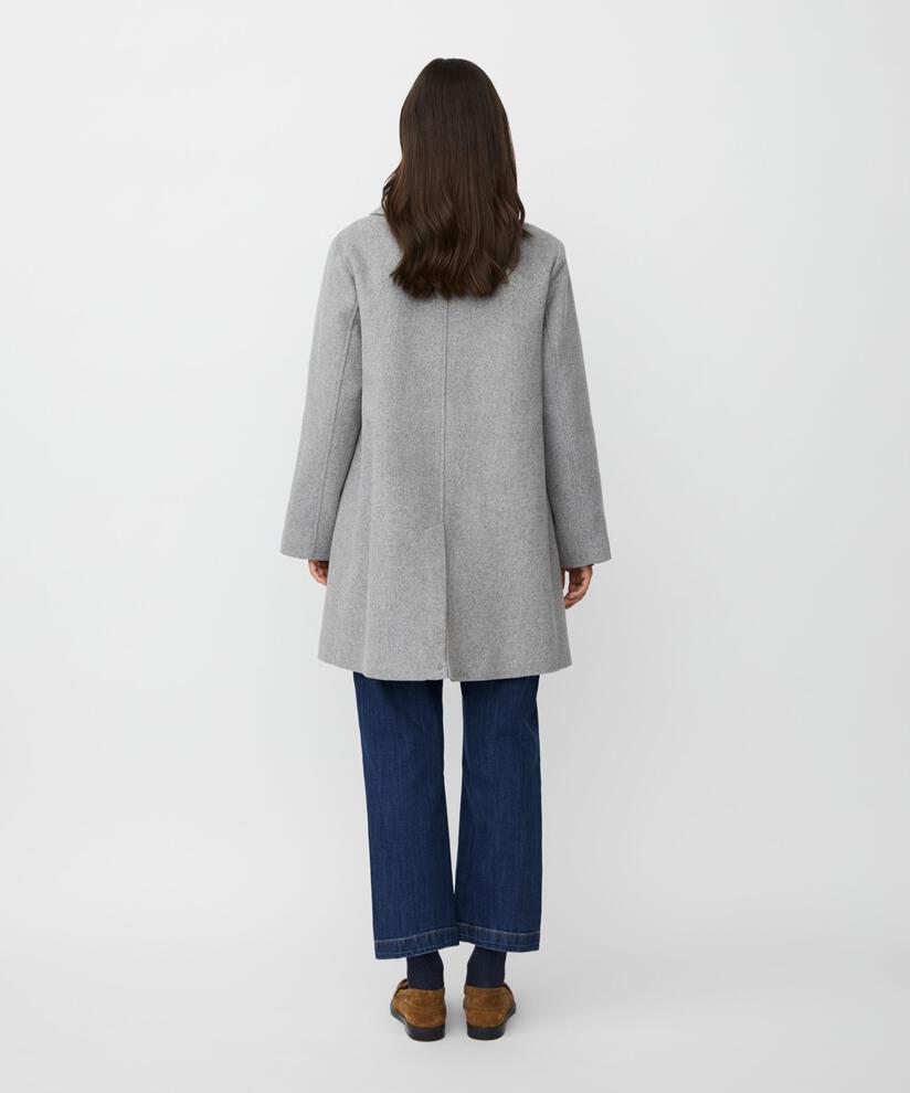 manteau en laine avec doublure thermique et fente dans le dos, M. Grey mel.
