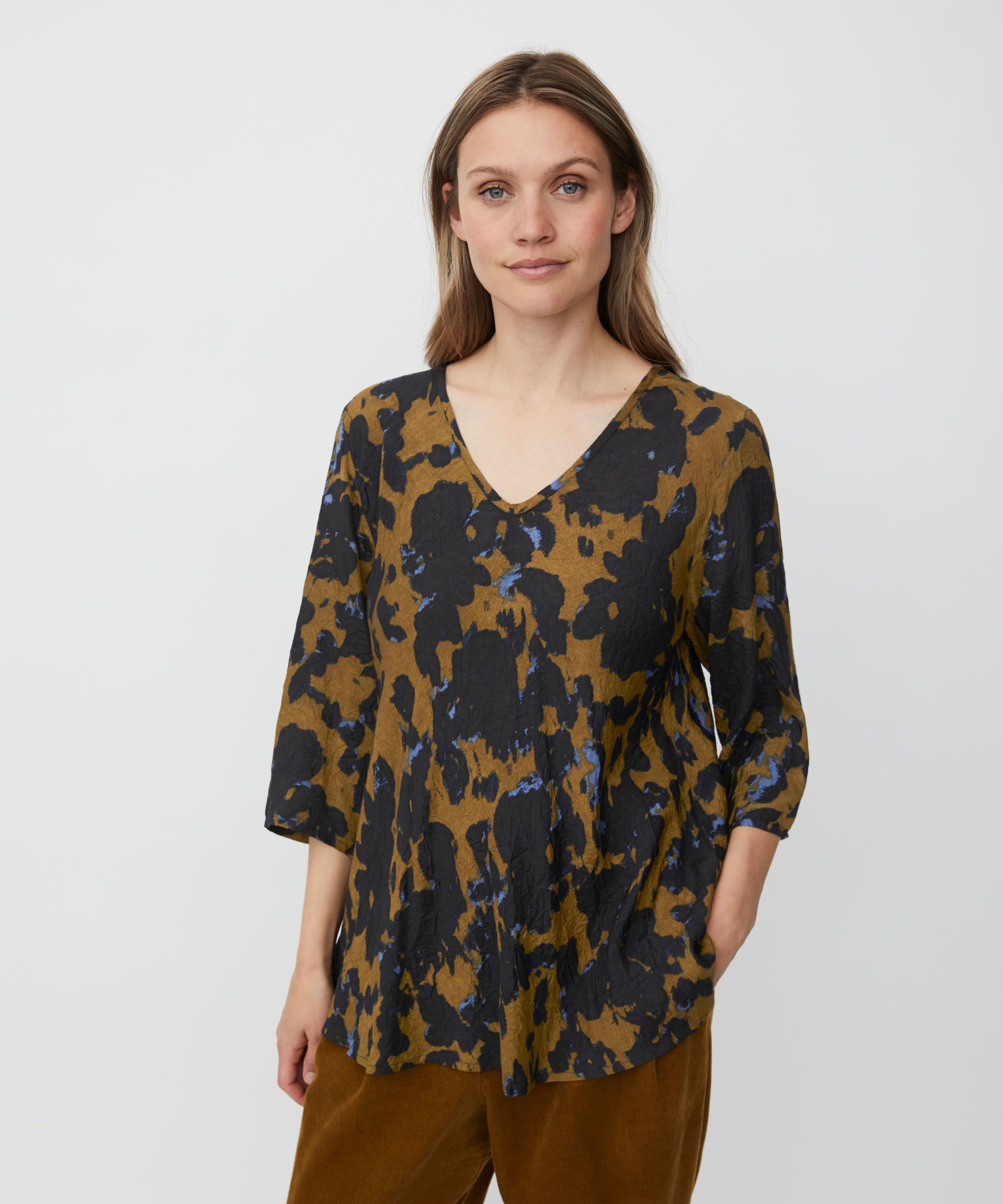 Blouse En Viscose Imprimée À Col V, Breen