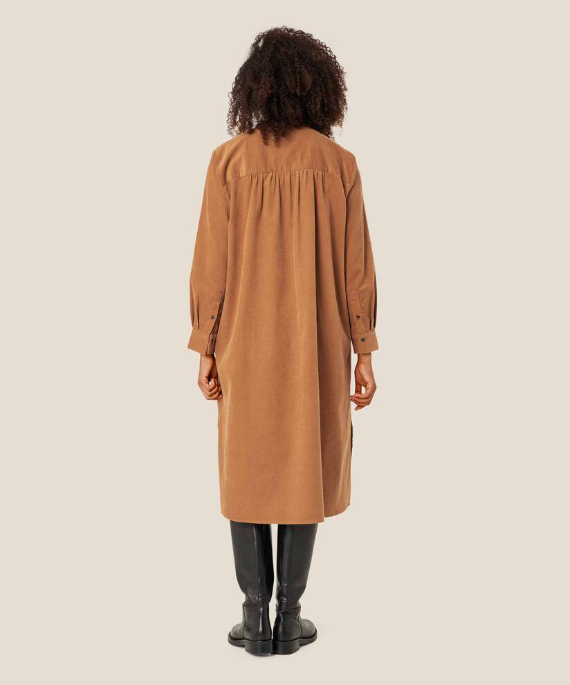 Robe chemise en velours avec poches fendues, Chipmunk