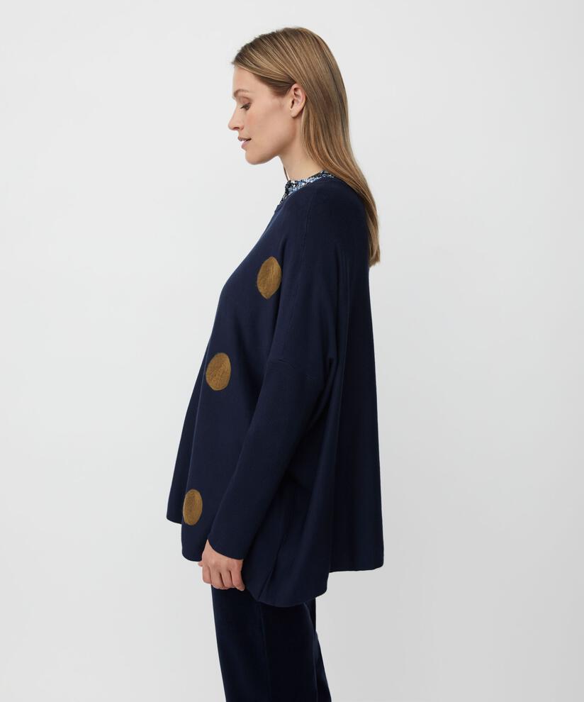Pull Oversize À Manches Étroites, Navy Blazer