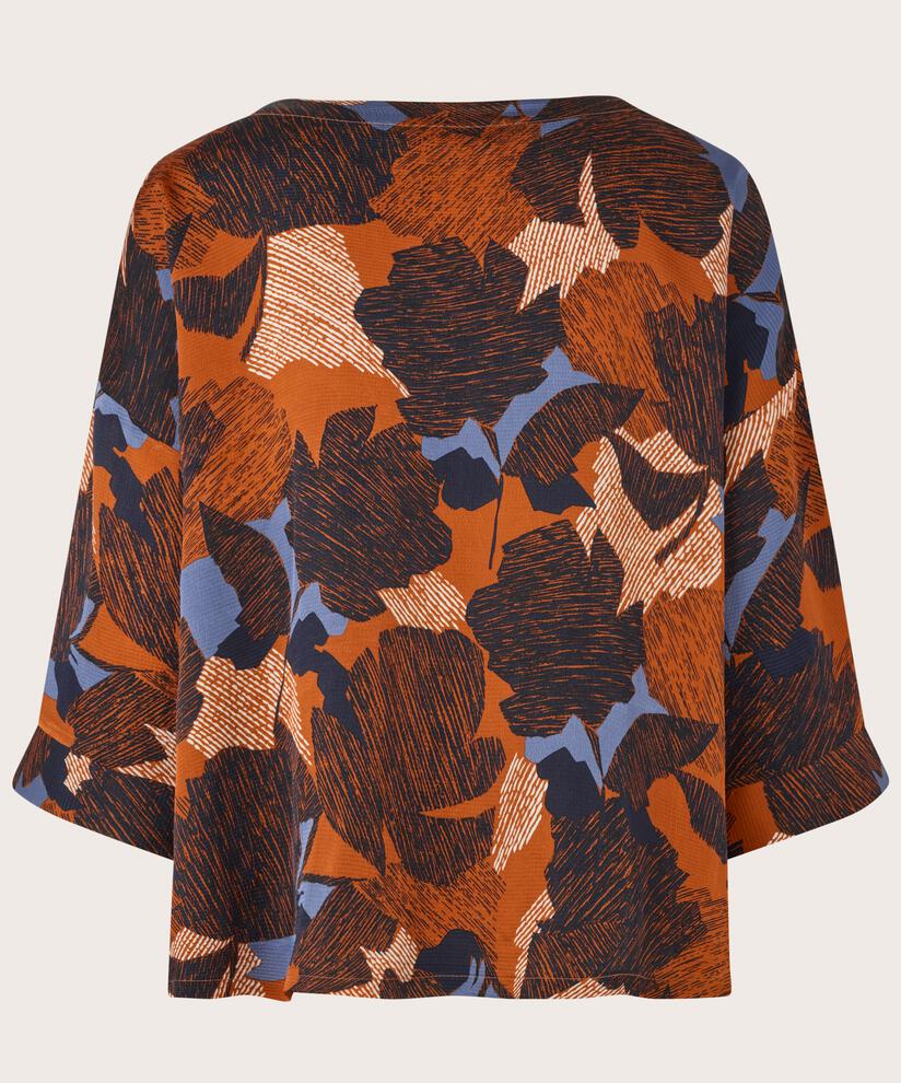 Blouse En Viscose À Motif Avec Poches Devant, Autumnal