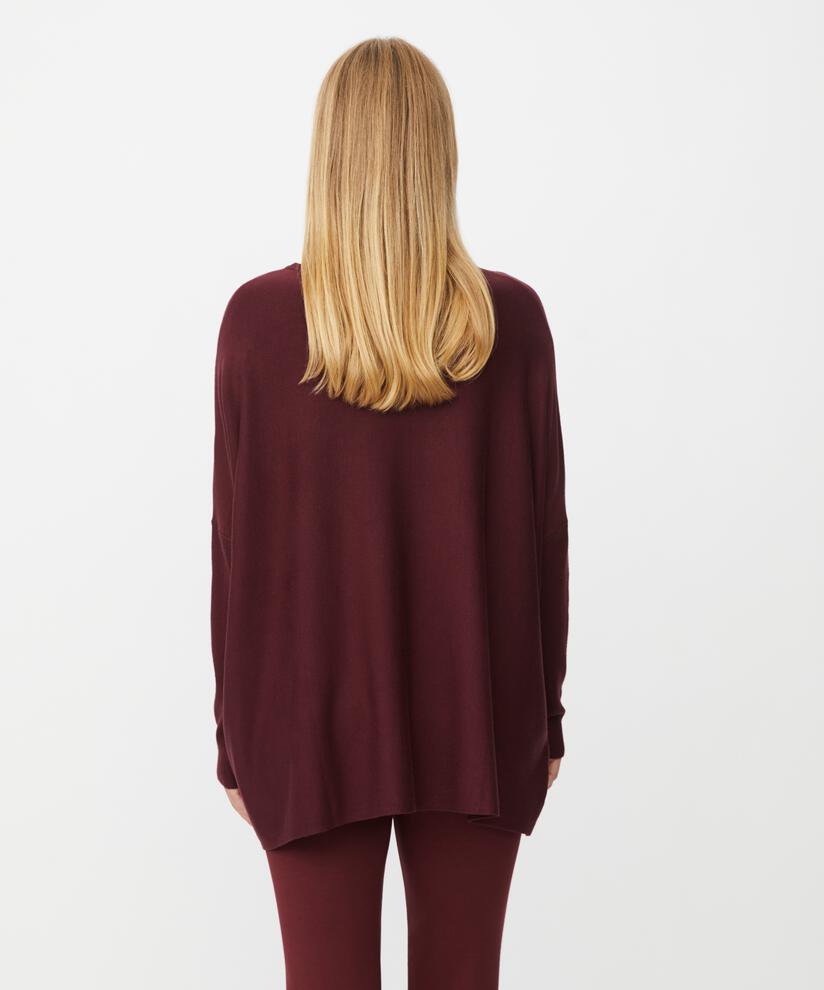 Pull Oversize À Manches Étroites, Tawny Port