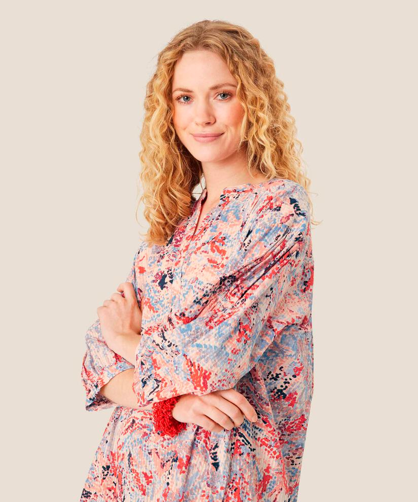 tunique en coton avec structure et petits rideaux, Orange com