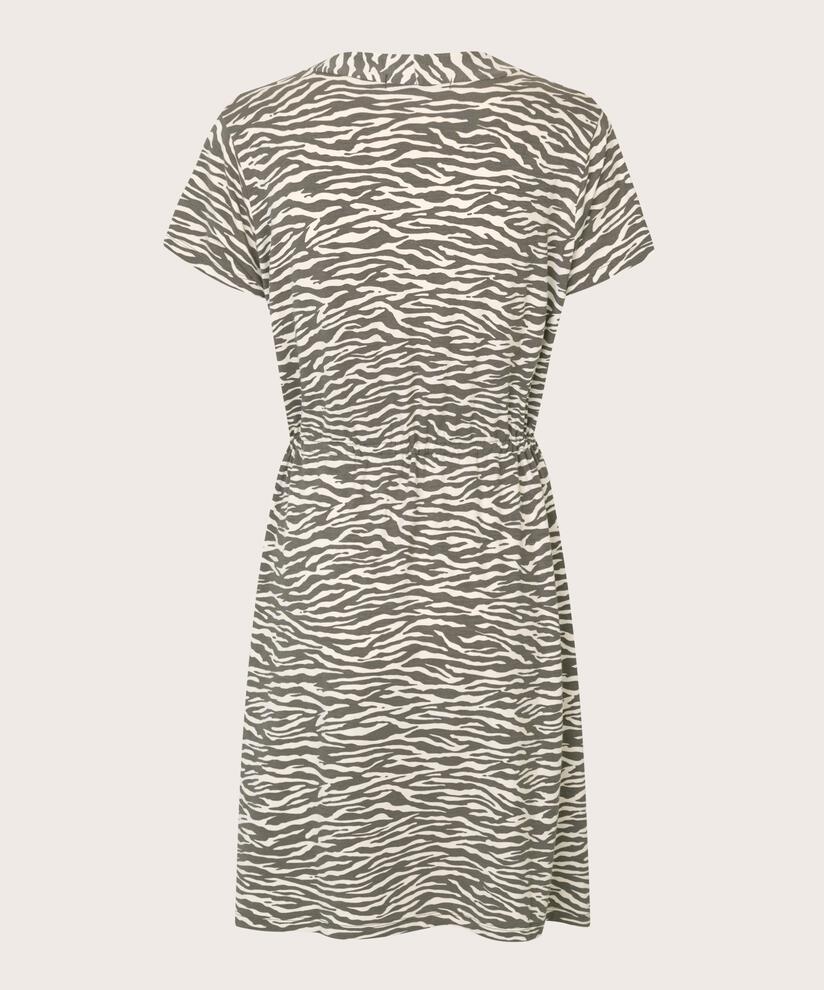 robe en jersey à col en V et manches courtes, Raven