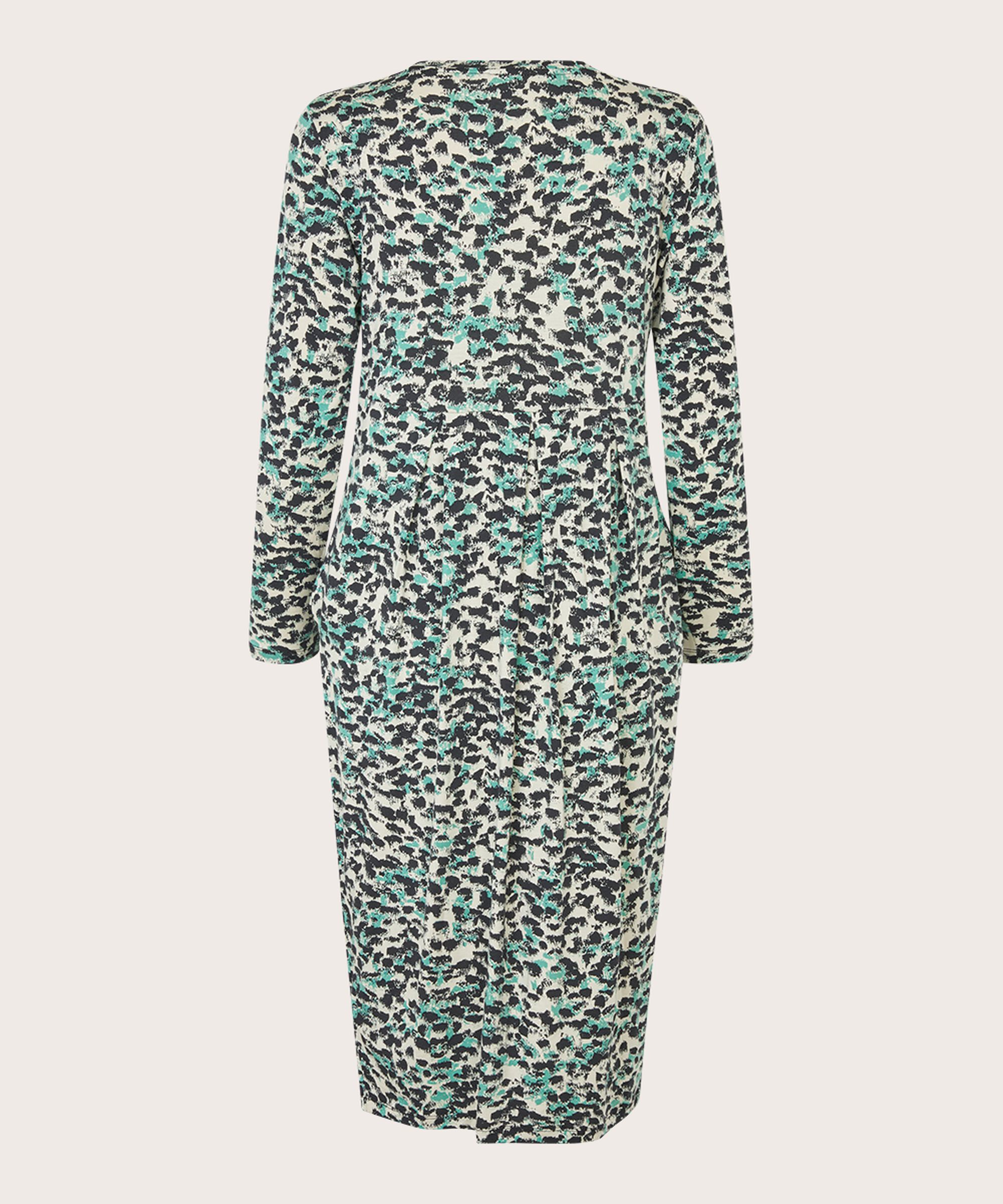 robe tulipe en jersey imprimé, Winter Green